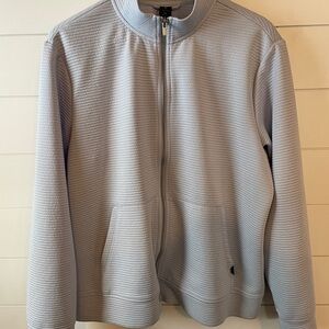 Skechers Women's Blue Ribbed Zip-Up Jacket